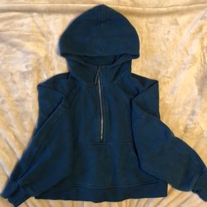 Lululemon Scuba Oversized 1/2 Zip Hoodie XS/S Blue Borealis